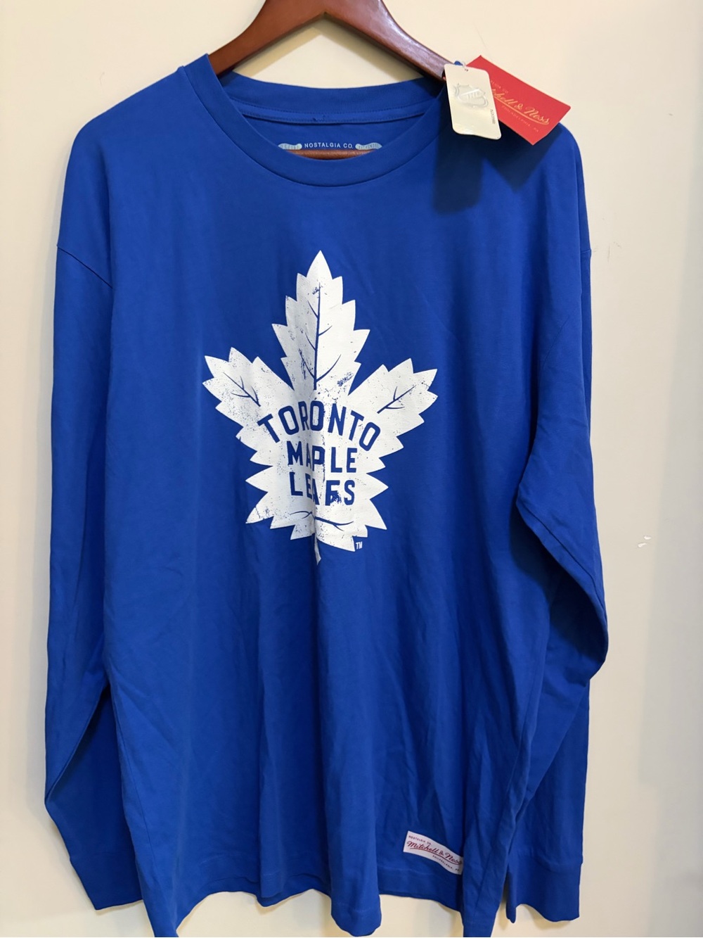 NWT Toronto Maple Leafs Mitchell & Ness Long Sleeve Shirt XL NHL Blue